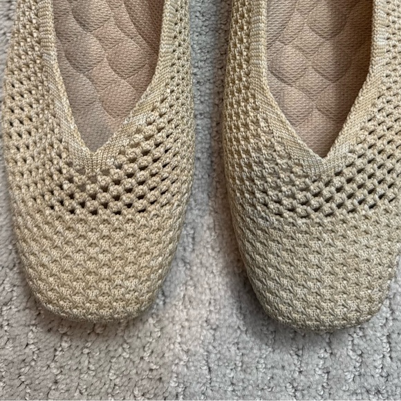 Vivaia Margot Walker Mesh Ballet Square Toe Flats V-Cut Almond Weave Size 37.5 - Picture 14 of 15